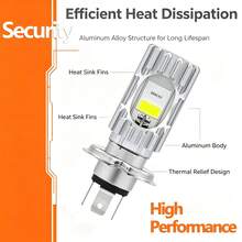 Heyword 1 buah Bohlam Lampu Depan LED Motor H4, Lampu Jauh/Dekat, Bohlam Lampu Depan S2 BA20D P15D H6, Lampu Kabut Putih 12V, Cocok Untuk Motor, Skuter, dan Modifikasi Motor, Baterai Tidak Termasuk - 1 buah - View 6