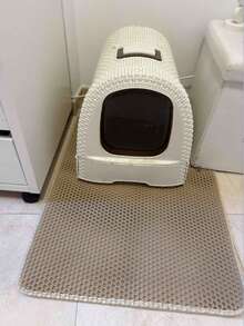Double-Layer Cat Litter Tray, Splash-Proof And Spill-Proof Cat Litter Box Pad, Suitable For Both Cats And Dogs, Happy Dog And Cat Supplies, Halloween, Thanksgiving Autumn Decorations, Christmas Gifts - Beige - View 5