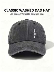 1pc Unisex Faith Printed Retro Baseball Cap Adjustable Design Perfect For Travel Parties Sun Protection And Outdoor Activities-It's A Gift Of Faith. - Multicolor - View 14