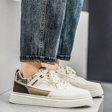 White Canvas Sneakers Fashion Men's Shoes Sports Shoes For Men - Beige - View 5
