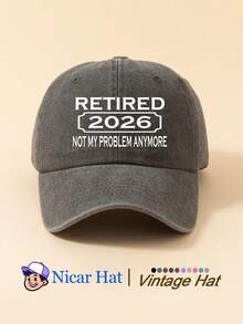 1pc Saudi Arabia Pattern Printed Vintage Washed Men's Baseball Cap With "RETIRED 2026 NOT MY PROBLEM ANYMORE", Lightweight Comfortable Adjustable Multi-Functional Trucker Hat, Unisex Suitable For Daily Wear, Outfit, Holiday Party And Other Occasions - A - View 11