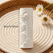 1Pc Cactus Desert Flower Pattern Clay Texture Roller And Texture Sheet, Polymer Clay Tools For Handmade Earring Pendant Ornament Making - 1pc - View 3