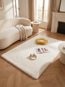 Soft Fluffy Rug Cream White Area Rug,For Bedroom,Living Room,Study,Office,Plush Bedroom Rugs,Non-Slip,Shaggy Rug,Faux Fur Rug,Living Room Rug,Bedroom Rugs,Bedside Rugs,Decorative Rug,Bedroom Decor,Autumn Home Decor,Room Decor,Fall Decor,Winter Decor - Off-white - View 2