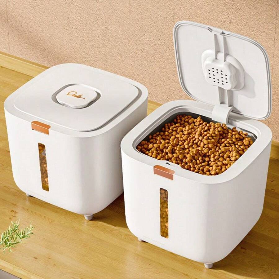 Cat & Dog Food Airtight Storage Bin, Pet Treats Organizer Box, Home Use Moisture-Proof & Pest-Proof Press-Type Thickened Sealed Container - Multicolor - View 1
