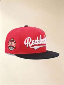 1pc Curved-Brim Baseball Cap, Letter Embroidery Side Print Adjustable Design For A Fashionable Hat, For Hiking, Casual Wear, Street, Party And Travel - Multicolor - View 6