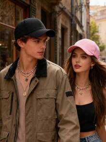 1pc Unisex Solid Color Minimalist Baseball Cap, Adjustable Sun Protection Casual Hat For Daily Wear, Spring/Autumn Travel, Valentine's Day, Fashion Versatile Y2K Style Youth Hat - A - View 6