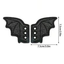 1 Pair Black Bat Wing Boots Decoration - Multicolor - View 3