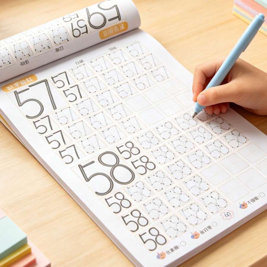 62 Pages Digital Practice Book, 0-100 Number Tracing Calligraphy Book, Number Tracing Copybook, Number Handwriting Practice Book, Learn Numbers, School Supplies, Learning Supplies, Holiday Gift - A - View 1