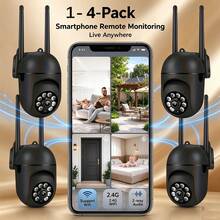 1pc 2pcs Smart HD Camera, Smart Home Security Camera, AI Detection Tracking, Night Vision, 1080P Wireless WiFi Connection, Phone Remote Control, Indoor/Outdoor Camera, 360° Full View Home Guard, HD Home Care Monitor, Two-Way Audio - USB Powered Monitor - Black - View 2