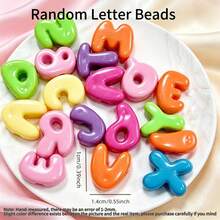 30/50pcs Acrylic Random A-Z Bold Letter And Number Beads, Mixed Color Loose Beads For Jewelry Making, DIY Friendship Bracelets, Necklaces, Bag Charms, Keychain Crafting, Personalized Gifts, Adult Handmade Materials - Multicolor - View 17
