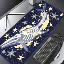 1pc Whale Starry Sky Deep Blue Mysterious Extra Large Extended Gaming Mouse Pad, Non-Slip Rubber Base, Stitched Soft Cloth Surface, Oversized Desk Mat, Suitable For Office, Home, Gaming, Study, Perfect Gift For Friends, Teenagers, Gamers - View 2