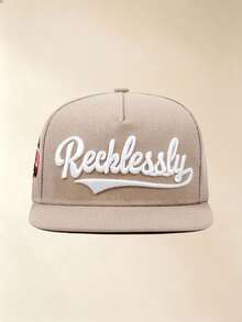 1pc Curved-Brim Baseball Cap, Letter Embroidery Side Print Adjustable Design For A Fashionable Hat, For Hiking, Casual Wear, Street, Party And Travel - Multicolor - View 5