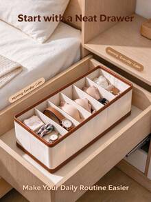 1-2PCS Six-Section Belt Storage Box Made Of Oxford Fabric With Large Capacity And Dividers, A Compartmentalized Organizer For Ties, Bow Ties, And Scarves. A High-Capacity Multifunctional Storage Box Suitable For Belts And Ties - Multicolor - View 3