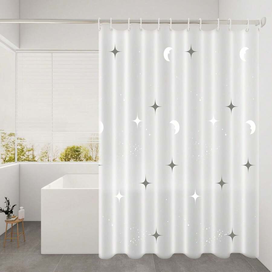 Stylish Durable Multifunctional Shower Curtain - White - View 1