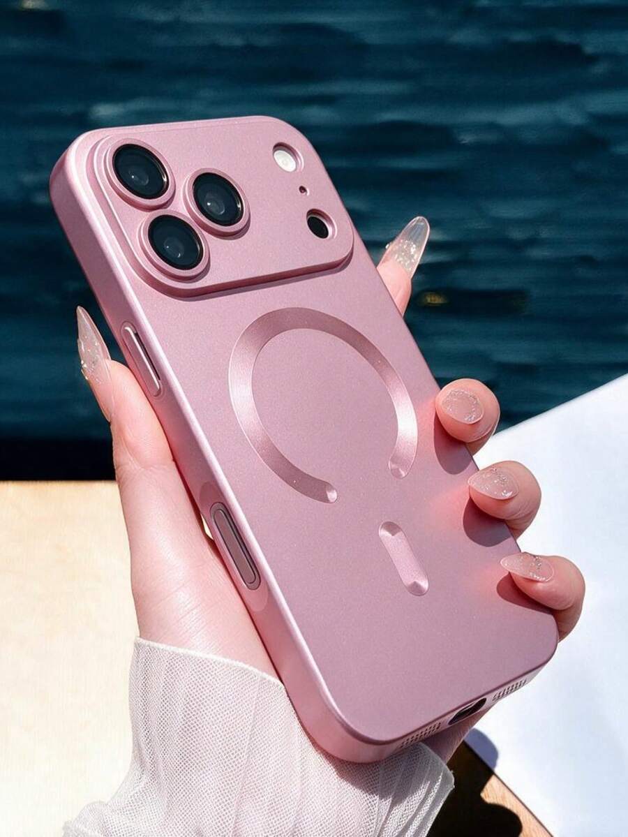 極簡啞光磁吸手機殼，適用於 iPhone 18 Pro Max 17 Pro Air 16 Plus 15 14 13 12 11，支援無線充電，附玻璃鏡頭保護蓋