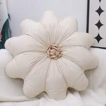 1pc Multi-Color 3D Flower Core Petal Shaped Throw Pillow, French Luxury Velvet Soft Cushion, Home Decor Sofa Bay Window Photo Prop Asymmetrical Pillow - Mint Blue - View 8