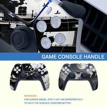 Bộ dán bảo vệ toàn thân cho Slim phong cảnh anime đen trắng, tương thích cho máy console + tay cầm DualSense, có thể tháo rời không để lại keo - Xem 5