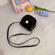 Children's Simple Solid Color Saddle Bag, Girls' Cute Snap Button Crossbody Bag, Little Girls' Mini Coin Purse Accessory Bag, Multiple Colors Available - B - View 12
