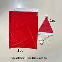 Santa Claus Large Backpack Large Christmas Gift Bag Candy Gift Bag Christmas Eve Drawstring Bag With Santa Hat Suitable For Christmas Decoration Christmas Storage Bag Santa Claus Supplies - Red - View 9
