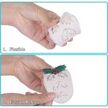 4pcs Christmas Holly Leaf Silicone Mold For Aromatherapy Plaster Christmas Decoration - Grey - View 7