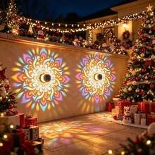 Hollow Iron Art Solar Mandala Projection Wall Light, Projecting Stunning Mandala Pattern Shadows On The Wall, Solar Automatic Switch Sensor, Easy Wall Mount Installation, Weather-Resistant, Suitable For Garden Yard Fence Patio Decor Decorative Light - Mandala Downlight - View 6