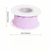 1 Roll Lotus Leaf Wavy Edge Crinkled Chiffon Ribbon - Macaron Ruffle Pleated Fabric Ribbon Roll, For Bridal Bouquet Ties, DIY Hair Bows, Gift Wrapping And Wedding Crafts - Pleated Webbing - View 8