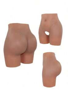 European And American Style Silicone Butt-Lifting High-Waisted Shaping 3/4 Length Pants, Unisex, Thickened Design For Peach Butt, Daily Sports Wear, Confident Shaping - Brown - View 3