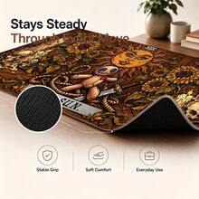 Alas Mouse Gaya Tarot Matahari Gelap, Motif Bunga Matahari, Lilin, Tengkorak, dan Boneka Jahit, Alas Meja Keyboard Besar, Permukaan Poliester dengan Alas Karet Anti Selip untuk Setup Gaming dan Dekorasi Meja Gothic, Tersedia 3 Ukuran - View 6