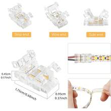 15pcs COB Crystal Connectors, For LED Strip Connection, No Soldering Required, No Trace Left, Designed For 2-Pin 8mm Solid Color LED Strip, Easy Installation. - CA2P-8mm-1 - View 7