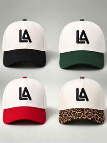 1pc Two-Tone Men Hat Letter LA Embroidered Hats For Men Adjustable Design Perfect For Travel Social Gatherings Sun Protection And Outdoor Activities. - Multicolor - View 10