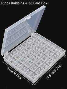 1pc Transparent Home Sewing Bobbin Storage Box, Bobbin Case Or Box And Bobbin Combination Set, Multi-Functional Winding Spool Bobbin Sorting Box, Sewing Accessories - Clear - View 12