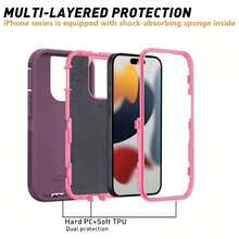FOGEEK Estuche protector básico de 3 en 1 a prueba de golpes y resistente a caídas, con características antideslizantes, a prueba de agua y resistente a arañazos, regalo de cumpleaños - vino rojo rosa rojo - Ver 7