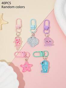 Cute Glowing Ocean Animal Bag Charm, Marine Creature Keychain Pendant, Handbag Backpack Decorative Accessory, Adorable Party Favor Gift - Multicolor - View 12