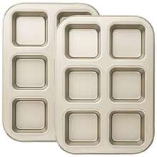 6-Cavity/12-Cavity/48-Cavity Square Mini Toast Cake Mold, Vintage Bread Mold, Carbon Steel Non-Stick Baking Pan, Multi-Cavity Baking Tray For Home Use, Mini Cake Baking Pan - Gold - View 16