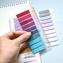 5 Styles Combination 1 Set, Multiple Shapes Index Labels, PET Semi-Transparent Blue Series Sticky Notes, Marking Stickers For Student Textbooks, Reading Books, Message Notes, School Supplies, Ultra-Thin Index Tabs, Back To School Supplies - one-size - View 4