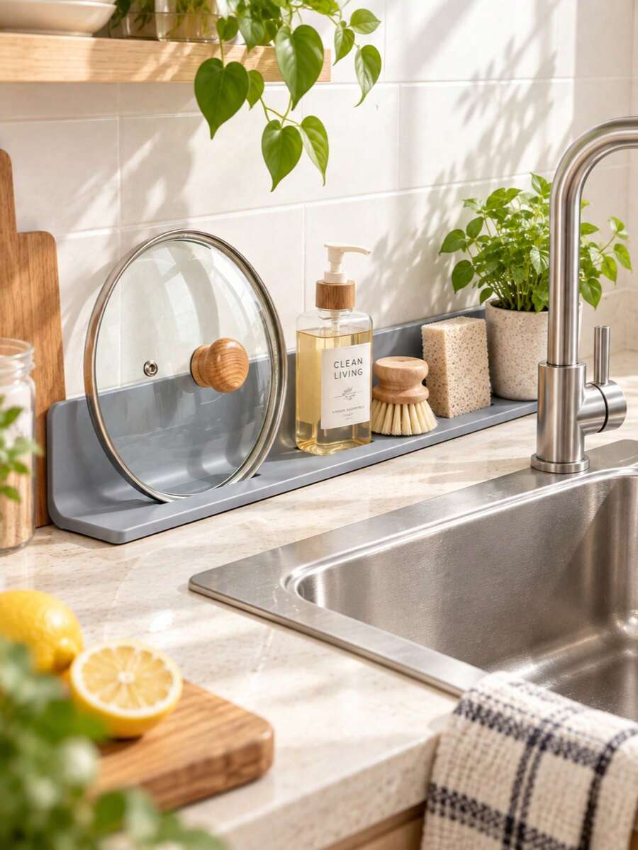 Alas Silikon Pelindung Celah Meja Dapur, Alas Tepi Wastafel dan Dinding Berbentuk L, Untuk Penyimpanan di Meja dan Penggunaan di Dapur - MultiWarna - View 1