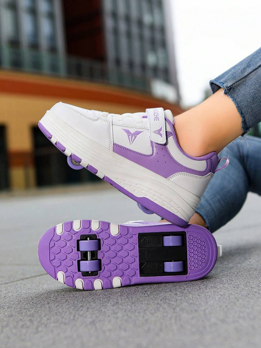 Adult Transformable 4-Wheel Hidden Roller Shoes, Boys' Roller Skates, Students' Girls' Commuter Shoes, Small 4-Wheel