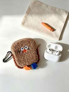 1PC Cute Earphone Storage Bag Super Adorable Bag Pendant New Plush Portable Earphone Protective Case Bluetooth Earphone Bag - Brown - View 3