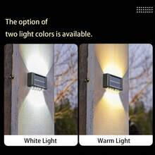 Outdoor Solar Wall Washer Light, 10 LED Beads, Cold White And Warm Light Versions Available, Up-Down Dual-Directional Lighting Design, Dual-Directional Diffuse Light On Wall, Creating Exquisite Soft Wall Washing Effect. Solar Integrated Design, Absorbs Sunlight And Stores Energy During The Day, Intelligent Light Control Sensor, Automatically Lights Up At Night, No Wiring Required, Installation Position Unrestricted. Sturdy Lamp Body Suitable For Outdoor Use, Can Be Fixed On Fences, Yard Gates, Terraces, Garden Walls. - Up-and-down Wall Sconce - View 4