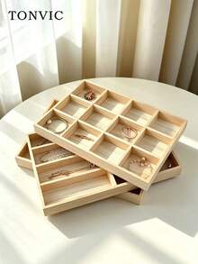 TONVIC 1PC/2PCS Wooden Jewelry Watch Tray Ring Earring Bracelet Necklace Jewelry Storage Tray - Wooden Pallets - View 10