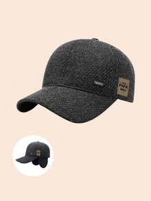 1pc Men's Baseball Cap, Foldable Ear Flaps, 2-In-1 Wearable, Winter Outdoor Casual Fashion Baseball Cap - Style 2 - View 3