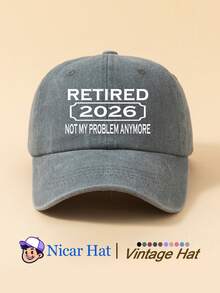 1pc Saudi Arabia Pattern Printed Vintage Washed Men's Baseball Cap With "RETIRED 2026 NOT MY PROBLEM ANYMORE", Lightweight Comfortable Adjustable Multi-Functional Trucker Hat, Unisex Suitable For Daily Wear, Outfit, Holiday Party And Other Occasions - A - View 7