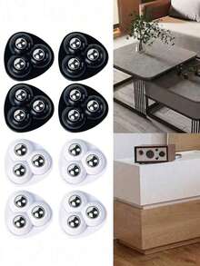 1/4pcs 360° Rotatable Self-Adhesive Swivel Caster Wheels,Ultra-Stick Self Adhesive Caster Set Suitable For Trash Cans, Storage Boxes, Furniture, Mini Appliances - ABS Material With Steel Balls - Multiple Styles - View 7