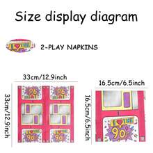 20pcs/40pcs/Colorful Printed Napkins, Hot-Selling Multi-Element Printed Square Napkins, Suitable For Birthday, Nostalgic Party Decoration, 90s Retro Theme Disposable Napkins For Friends Gathering, Daily Use, Holiday Celebration And More - 90s - View 5