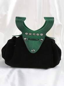 1pc Medieval Belt Pouch, Renaissance Festival PU Leather Coin Purse, Elf Leaf Shaped Waist Bag, Portable Bag With Drawstring, Suitable For Renaissance Fair LARP, Witch And Wizard Cosplay Accessories, Halloween Costume Accessory - A - View 4