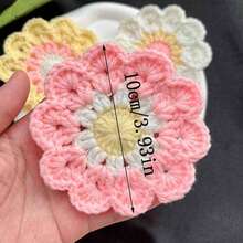Cute Floral Coasters, Cute Placemats, Heat-Resistant Pads, Handmade Crochet Coasters, Suitable For Home Kitchen Decor - Multicolor - View 6