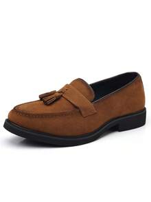 Men's Loafers New British Casual Leather Slip-On Shoes Anti-Slip Lightweight Breathable - Brown - View 9