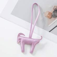 Multi-Color Minimalist Leather Lamb Plush Pendant Fashion Bag Charm Car Key Decoration Accessory Gift - Multicolor - View 14