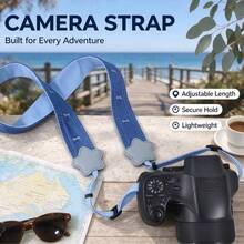 1pc, Popular Star-Decorated Camera Strap, Adjustable Denim Camera Shoulder Strap, Universal Camera Neck Crossbody Strap, Portable Non-Slip Camera Lanyard For DSLRSLR Cameras, Travel Photography Accessories, Essential Camera Accessories When Going Out - View 3