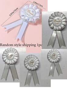 1pc Bride-To-Be Badge, Wedding Brooch, Wedding Party Accessory, Bride Gift Party Decoration, Christmas - White - View 2